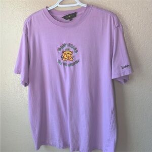 Teddy Fresh X Good Bear Go To Heaven Purple Embroidered Graphic Tee Size M